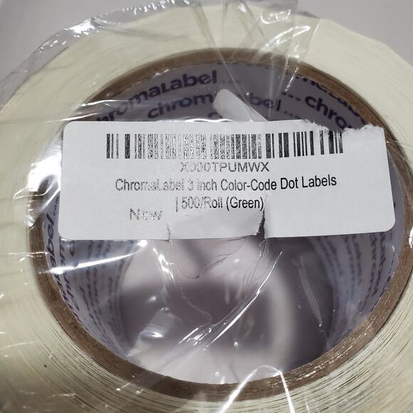 NIP Chromalabel 3" Permanent Color-Code Round Circle Inventory Labels: 500/Roll - Picture 3 of 6